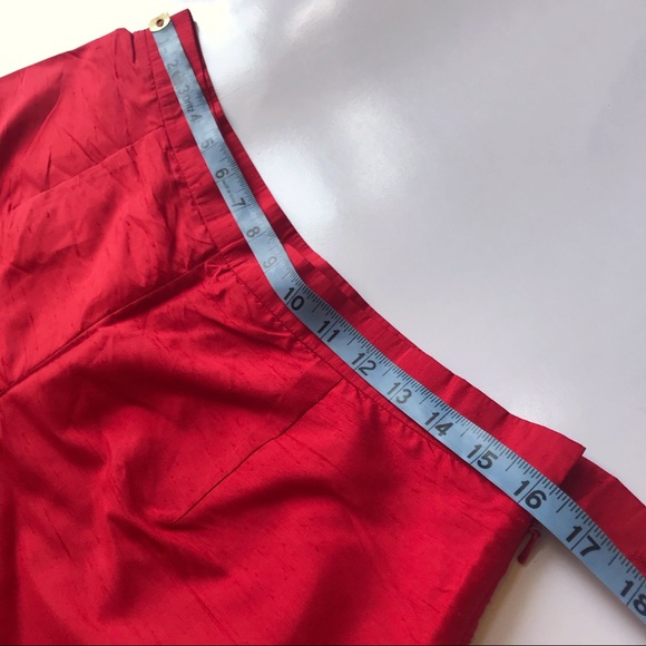 Red Silk Special Occasion Pants with Crease Formal - Picture 4 of 7